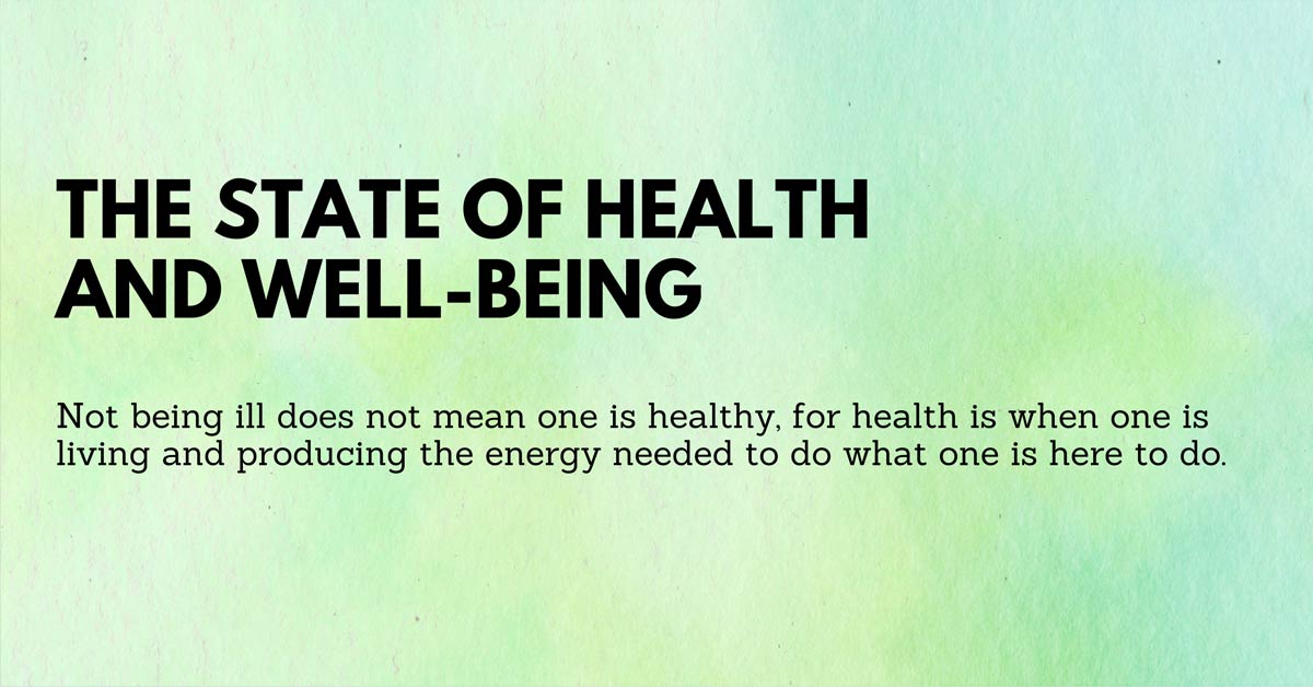 The state of health and wellbeing Dhyan Vimal Institute for Higher